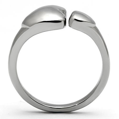 Women Stainless Steel No Stone Ring TK1000 with a high polished finish, showcasing a minimalist design without any stones.