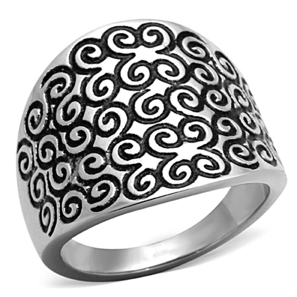 Elegant Women Stainless Steel No Stone Ring with high polished finish, showcasing its minimalist design.