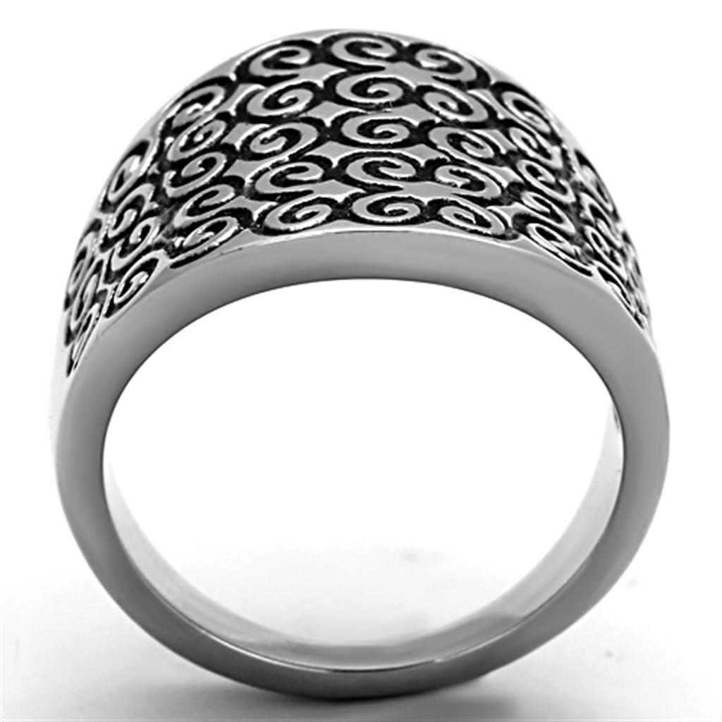 Elegant Women Stainless Steel No Stone Ring with high polished finish, showcasing its minimalist design.