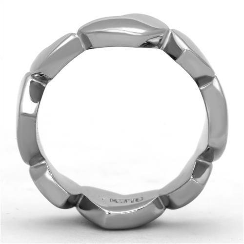 Women Stainless Steel No Stone Ring TK1433 with a high polished finish, showcasing a minimalist design without any stones.