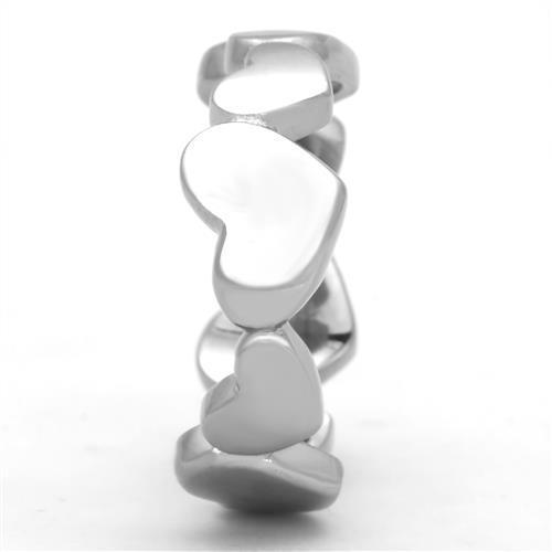 Women Stainless Steel No Stone Ring TK1433 with a high polished finish, showcasing a minimalist design without any stones.