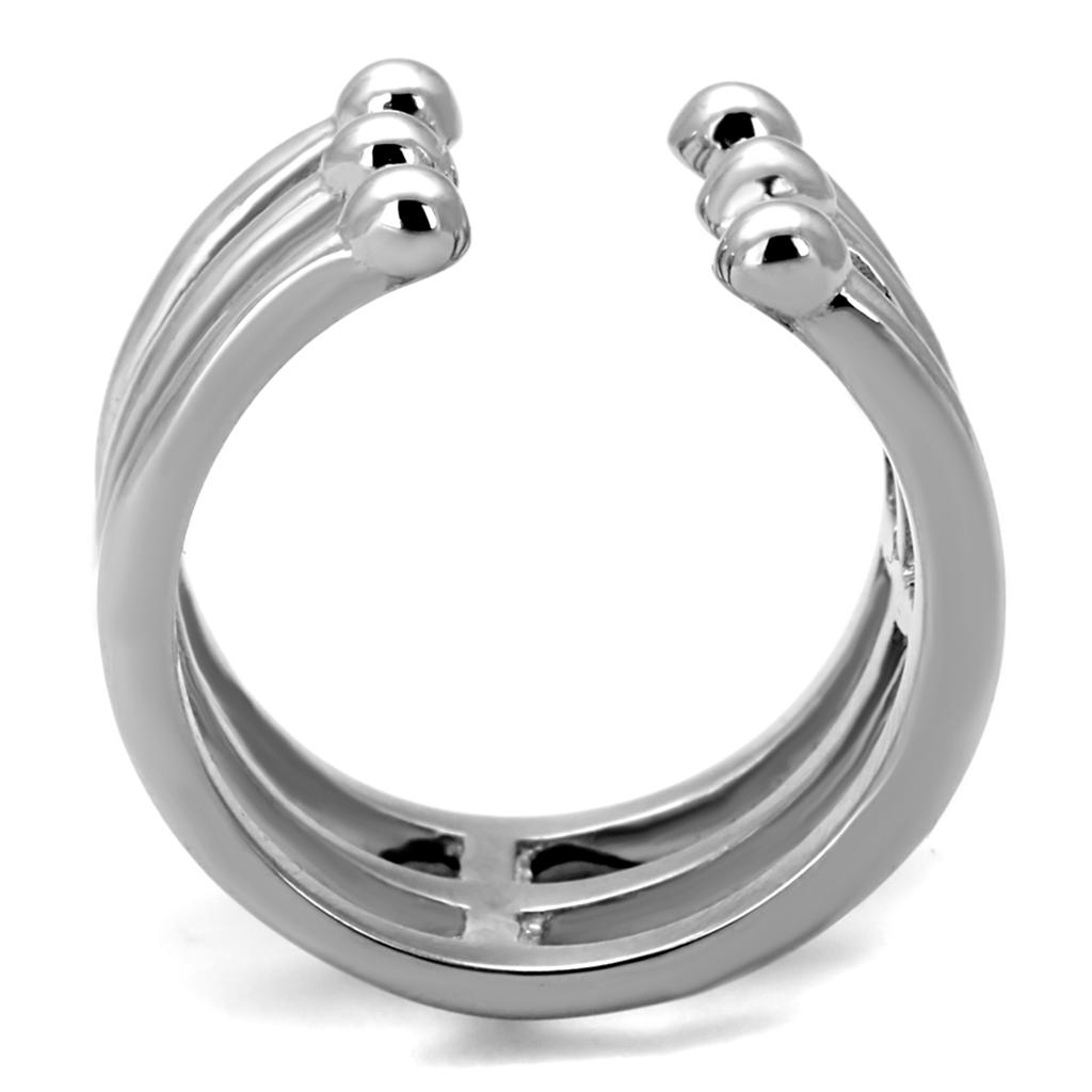 Women Stainless Steel No Stone Ring TK2267 with a high polished finish, showcasing its elegant and minimalist design.