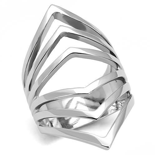 Women Stainless Steel No Stone Ring TK3144 with a high-polished finish, showcasing a minimalist design without any stones.