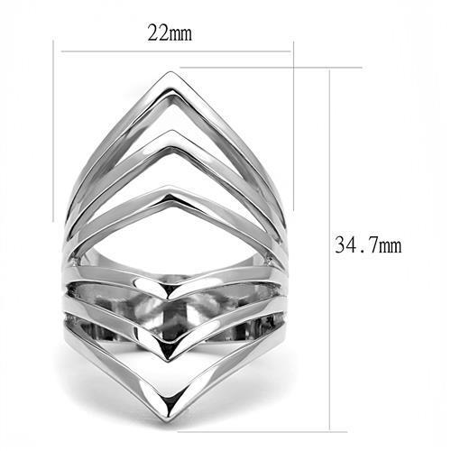 Women Stainless Steel No Stone Ring TK3144 with a high-polished finish, showcasing a minimalist design without any stones.