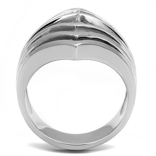 Women Stainless Steel No Stone Ring TK3144 with a high-polished finish, showcasing a minimalist design without any stones.