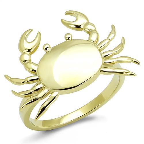 Women Stainless Steel No Stone Ring TK3199 with IP Gold finish, showcasing a sleek and minimalist design.