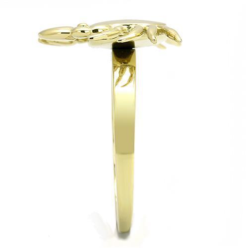 Women Stainless Steel No Stone Ring TK3199 with IP Gold finish, showcasing a sleek and minimalist design.