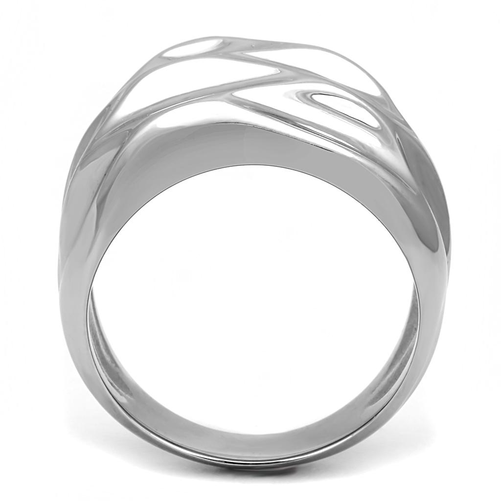 Women Stainless Steel No Stone Ring TK3262 with a high-polished finish, showcasing a sleek and minimalist design.