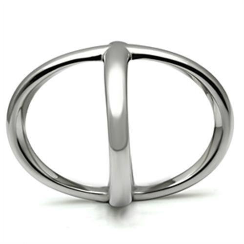 Women Stainless Steel No Stone Ring TK395 with a high-polished finish, showcasing a minimalist design without any stones.