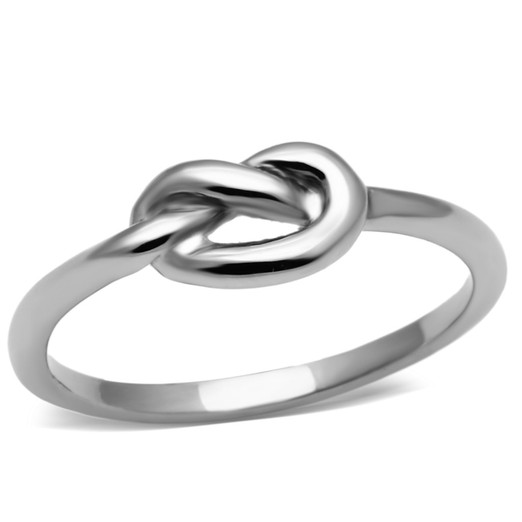 Women Stainless Steel No Stone Ring TK630 with a high polished finish, showcasing a minimalist design without any stones.