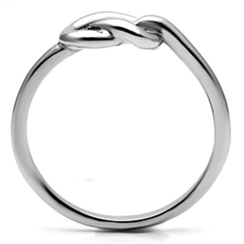 Women Stainless Steel No Stone Ring TK630 with a high polished finish, showcasing a minimalist design without any stones.