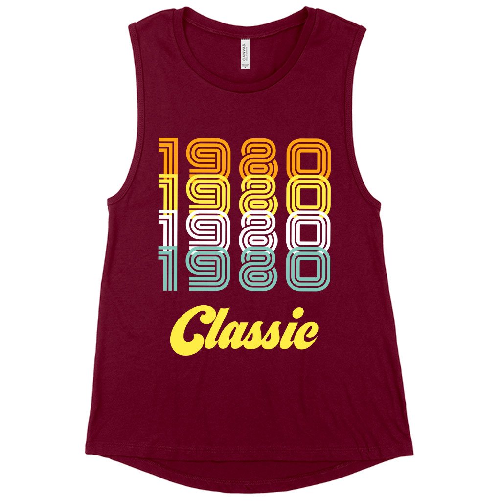 Women's Muscle 1980 Classic Tank in various colors, showcasing its soft fabric and stylish design, perfect for casual wear.