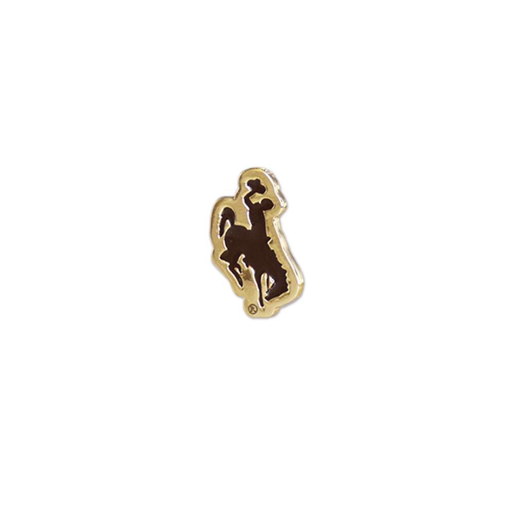 Official University of Wyoming Cowboy Pin, 3/4 inch size, featuring the Wyoming Cowboy logo.