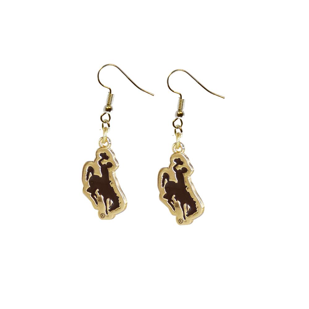 Stylish Wyoming Dangle Earrings featuring stainless steel posts, perfect for fans.