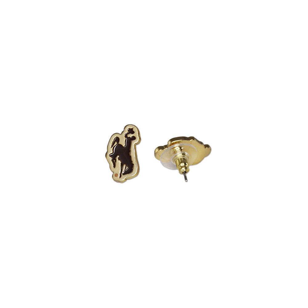 Stylish Wyoming Post Earrings featuring stainless steel posts, perfect for fans of the University of Wyoming Cowboys.