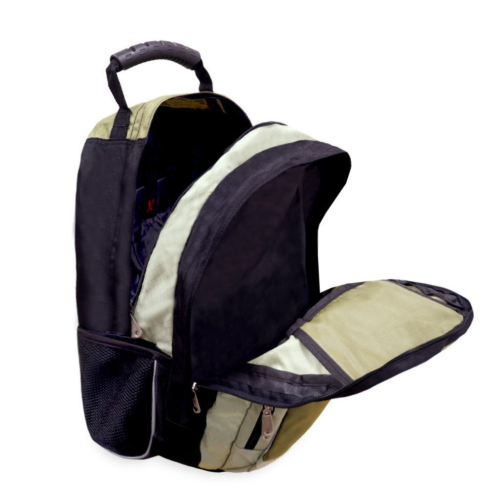 XTREME Multi-Compartment Backpack with suede bottom, showcasing its modern design and spacious compartments.