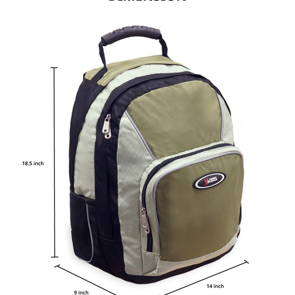 XTREME Multi-Compartment Backpack with suede bottom, showcasing its modern design and spacious compartments.