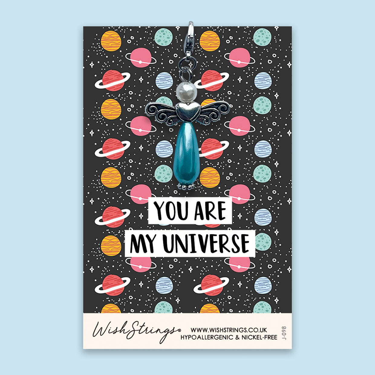 You Are My Universe Wish Angel Clip on a 350gsm gloss card with inspirational design.