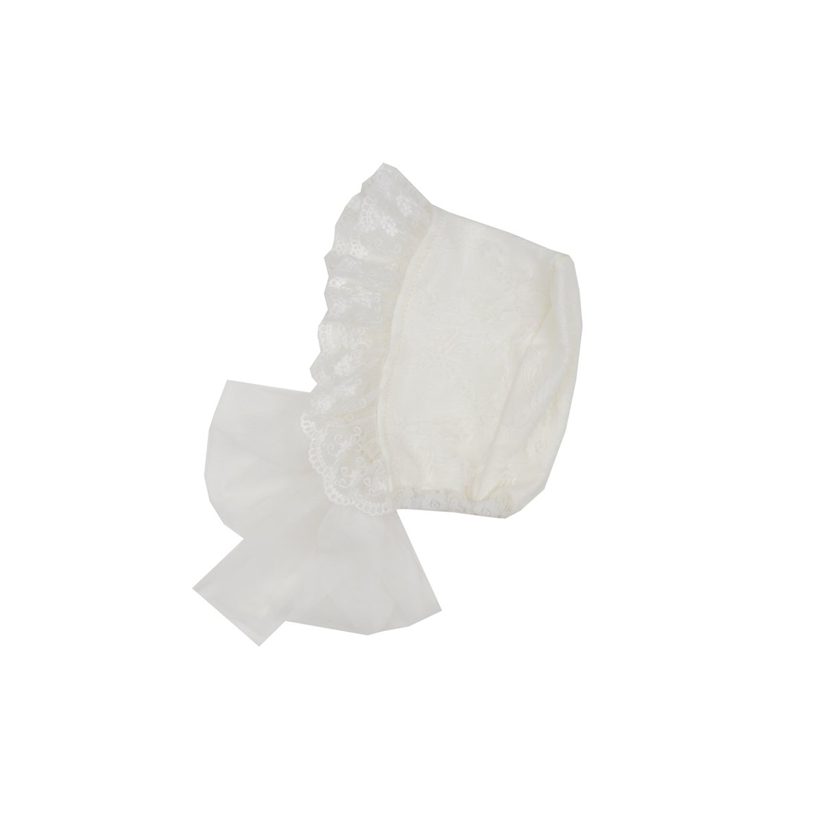 Anna Corinne Heirloom Bonnet in white, featuring a delicate design perfect for children.