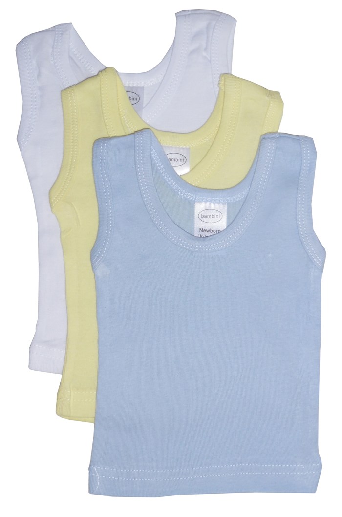 Bambini Boys Pastel Tank Top 3 Pack featuring soft cotton fabric in pastel colors, perfect for spring and Easter celebrations.