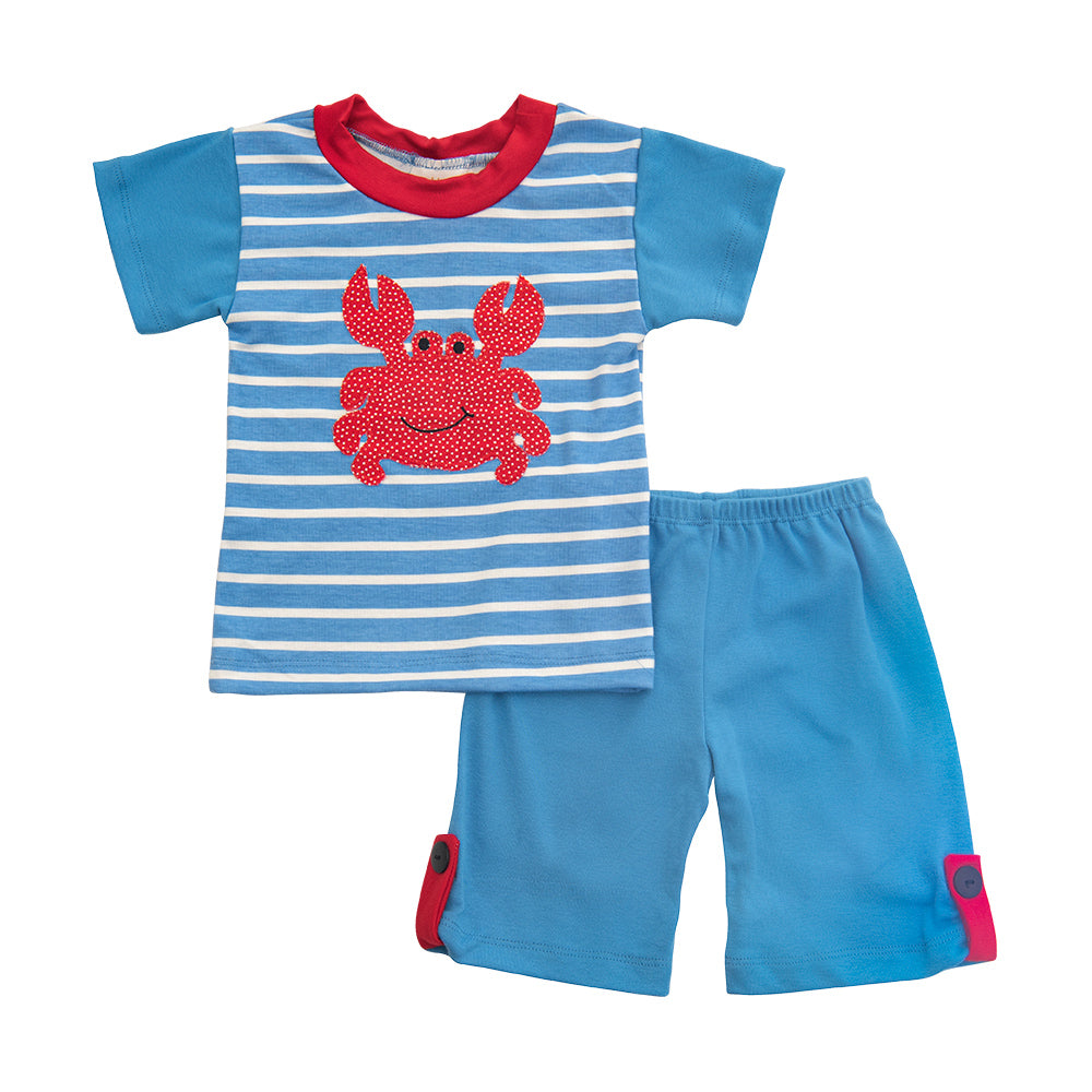 A stylish Beach Camp Short Set featuring a comfortable top and matching shorts, perfect for summer outings.