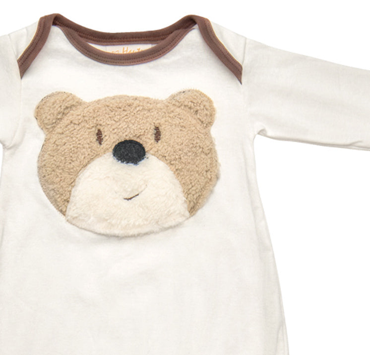 Bear Wear Newborn Boy Gown featuring a cute bear design, soft fabric, and a comfortable fit for baby boys.