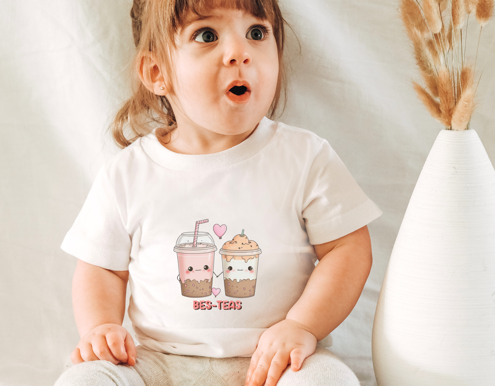 A cute Bes-teas toddler shirt designed for Valentine's Day, featuring CPSIA compliant heat transfer vinyl.