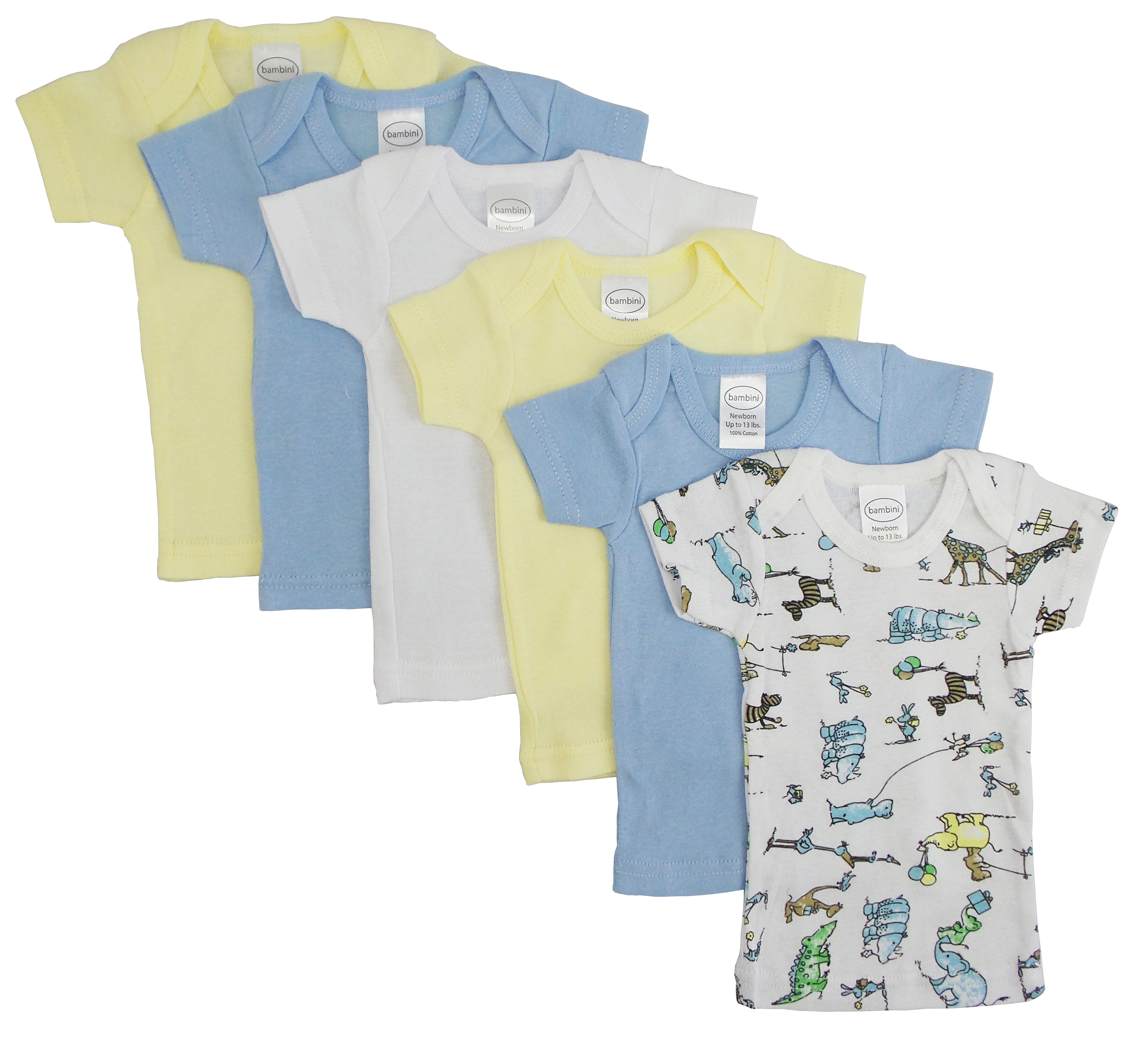 Boys Pastel Variety Short Sleeve Lap T-shirts in assorted pastel colors, showcasing a comfortable and stylish design for spring.