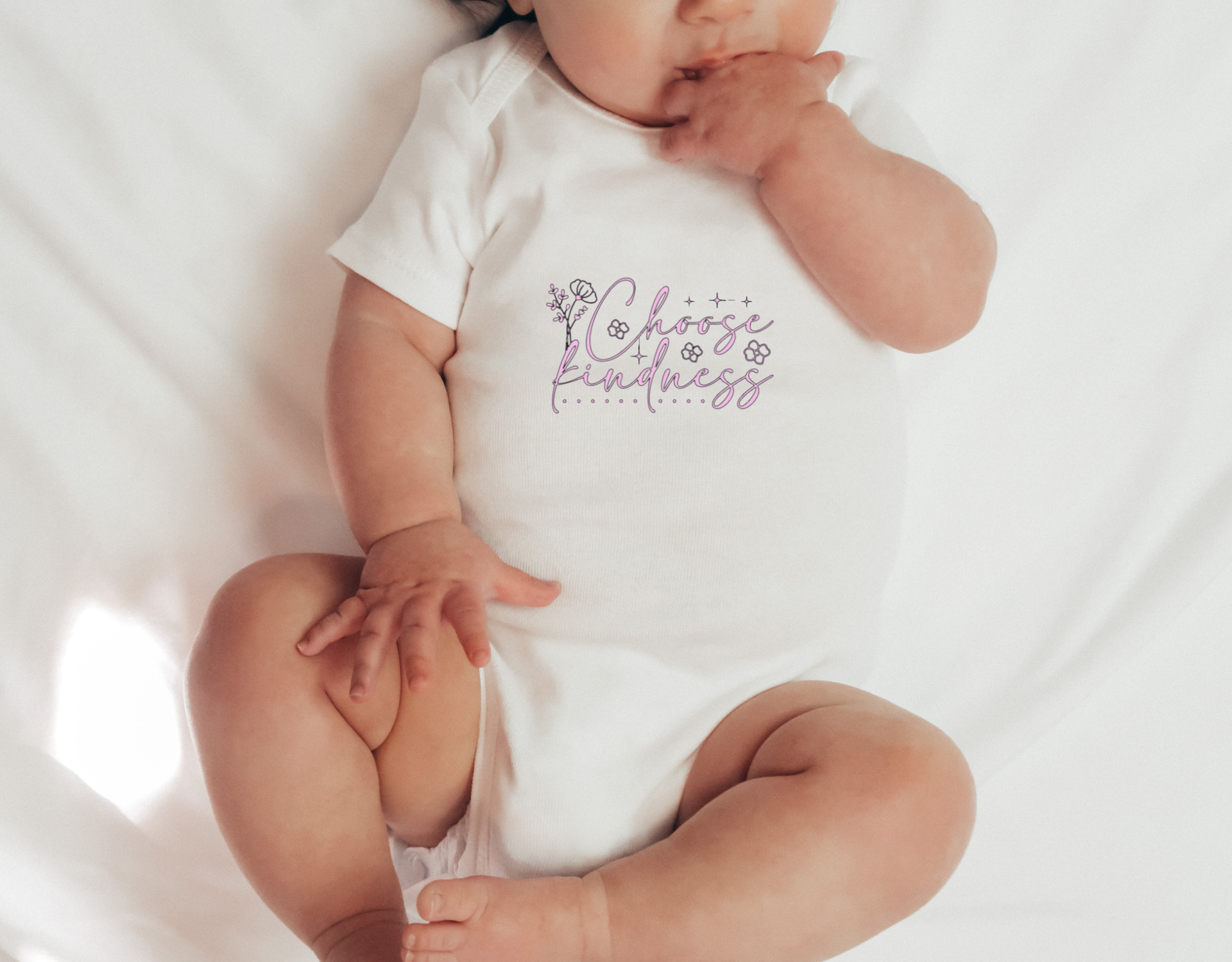 Choose Kindness Bodysuit for newborns, featuring a cute design and made from 100% cotton, perfect for gifting.