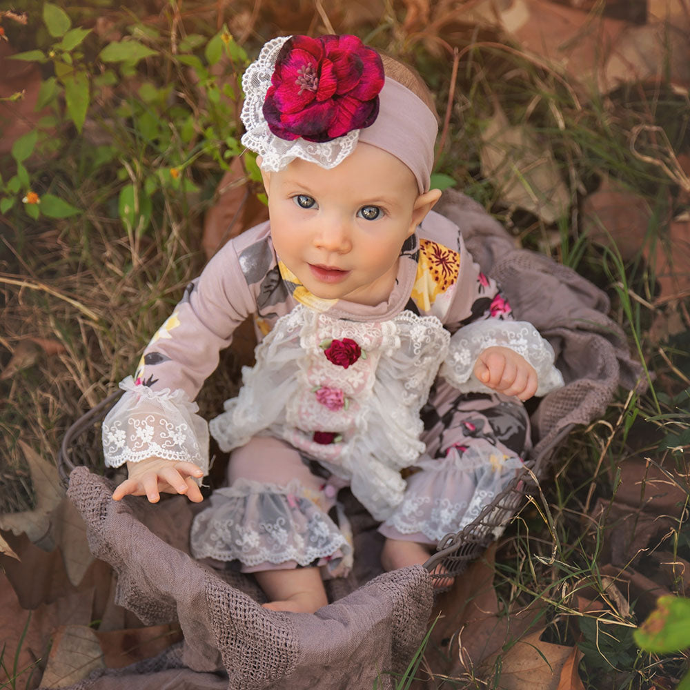 Cranberry Rose Infant Girls Coverall featuring a stylish design with snap closures for easy dressing.