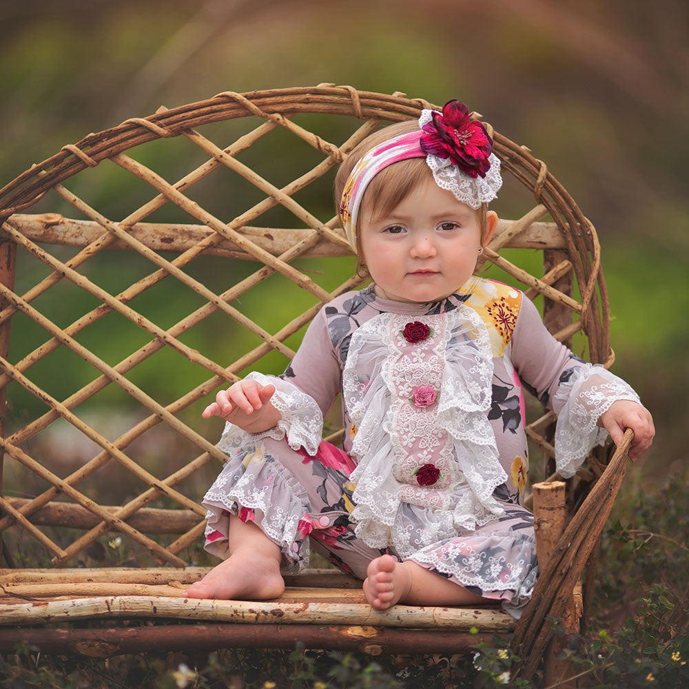 Cranberry Rose Infant Girls Coverall featuring a stylish design with snap closures for easy dressing.