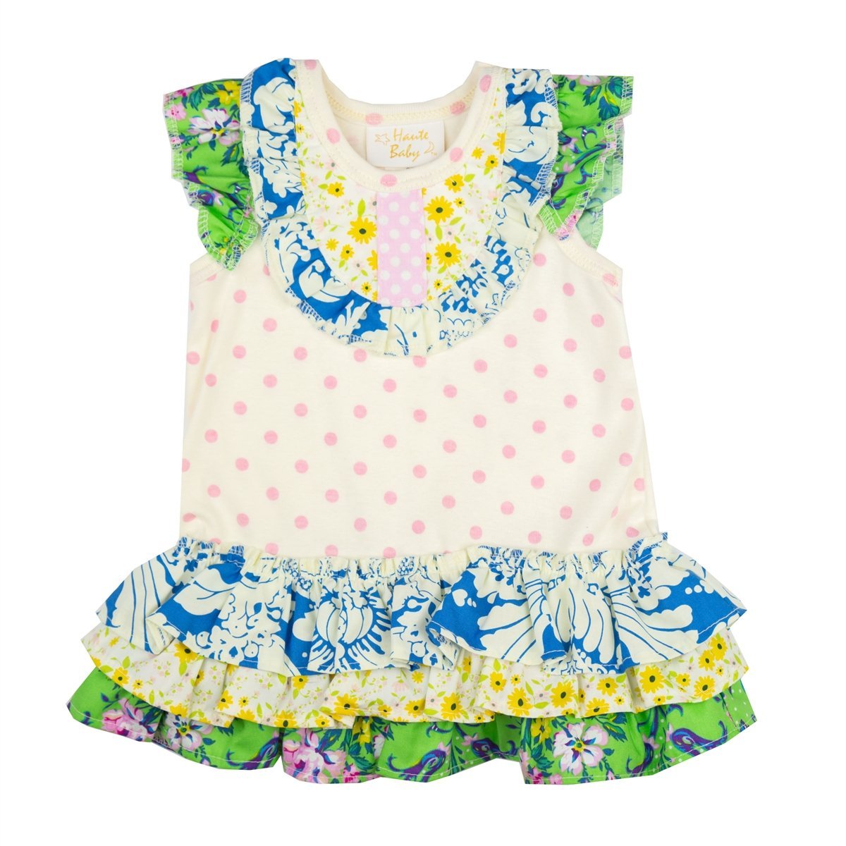 A charming Daisy Bloom Baby Dress featuring a floral pattern, perfect for special occasions and everyday wear.