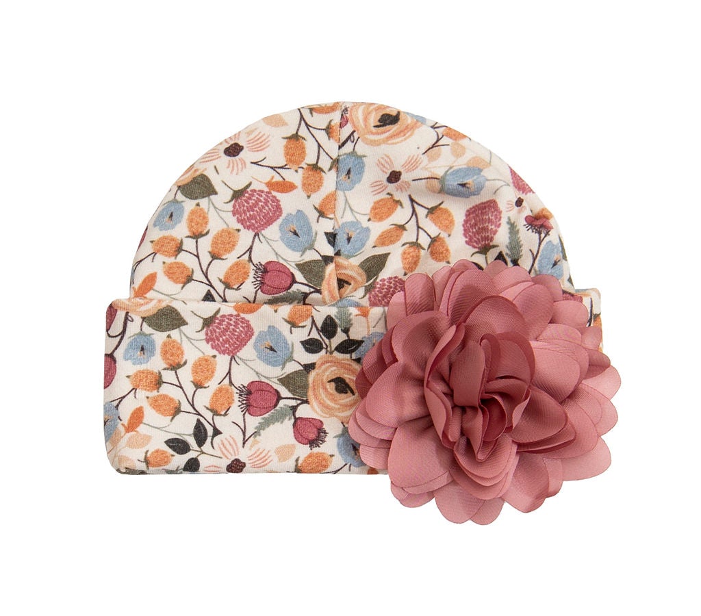 Harvest Dream Cap featuring an adorable pattern, designed for babies to keep them warm and stylish.