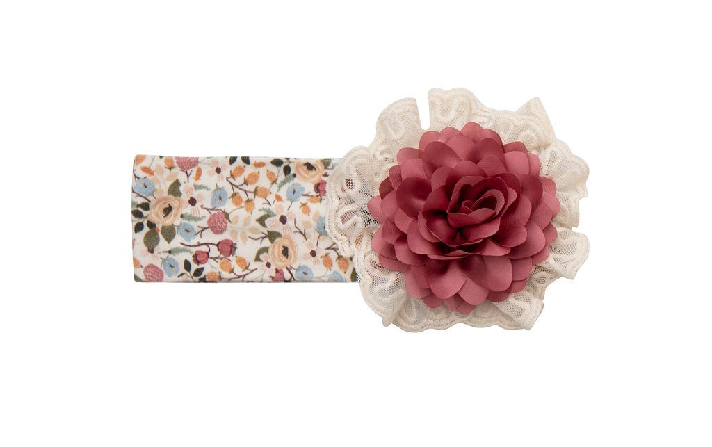 A soft and stylish Harvest Dream Headband featuring an adorable pattern, perfect for keeping babies warm and fashionable.