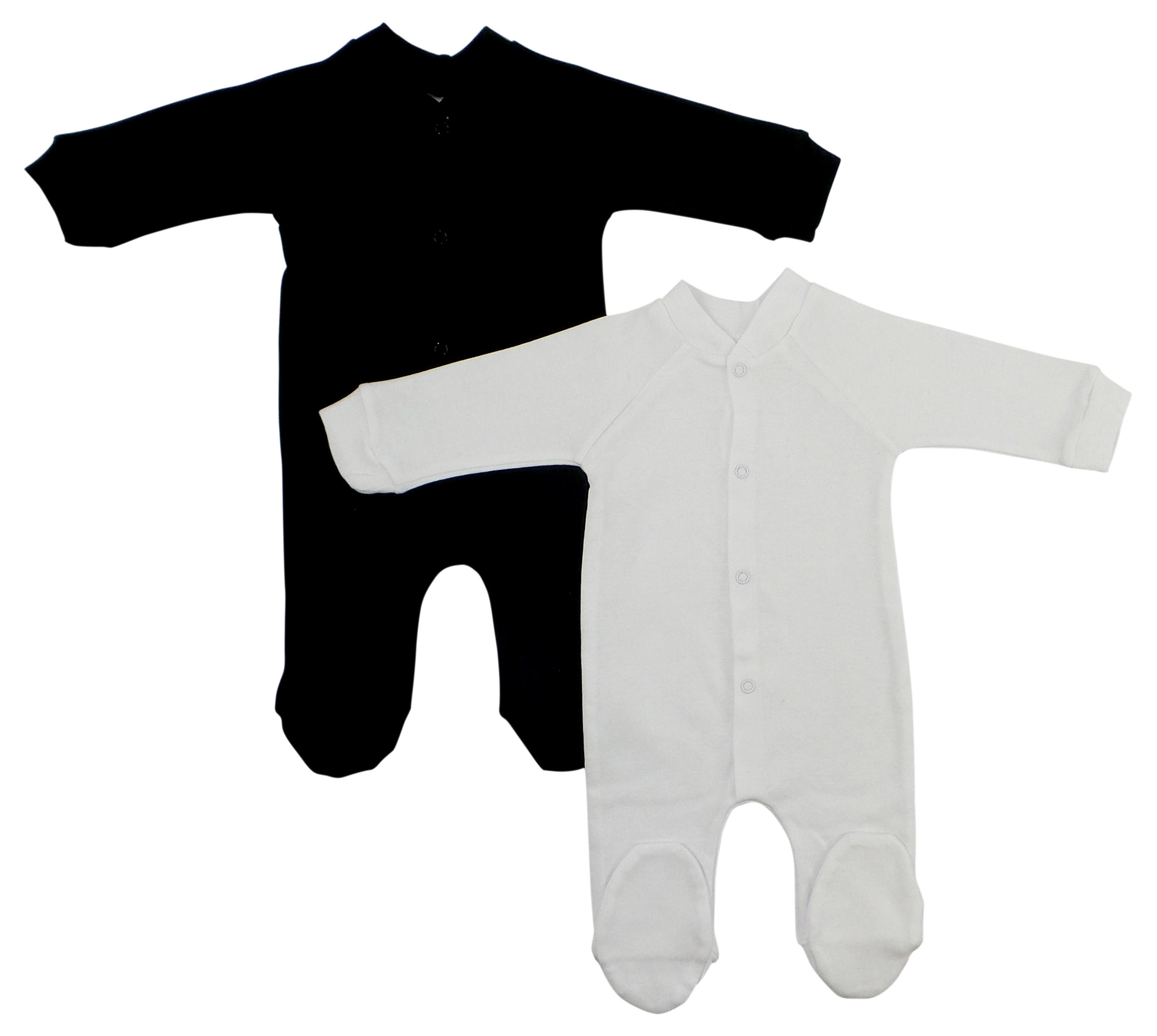 Interlock Black and White Closed-toe Sleep & Play for babies, featuring a cozy design and soft fabric, perfect for nighttime comfort.