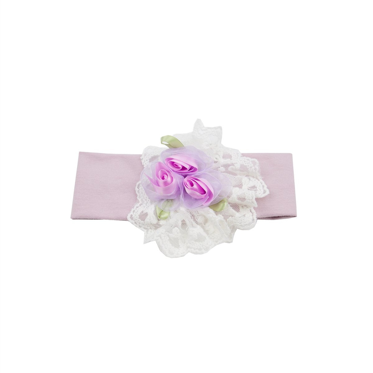 Lilac Mist Matching Headband for babies, featuring soft custom fabric in a beautiful lilac color.