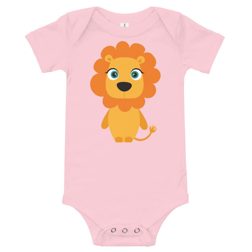 Lion Kritter Bodysuit made from soft cotton with an envelope neckline and snap closures, perfect for infants.