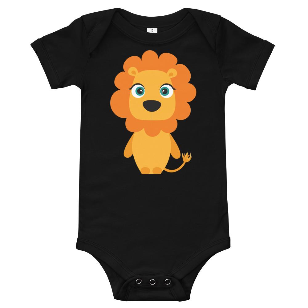 Lion Kritter Bodysuit made from soft cotton with an envelope neckline and snap closures, perfect for infants.