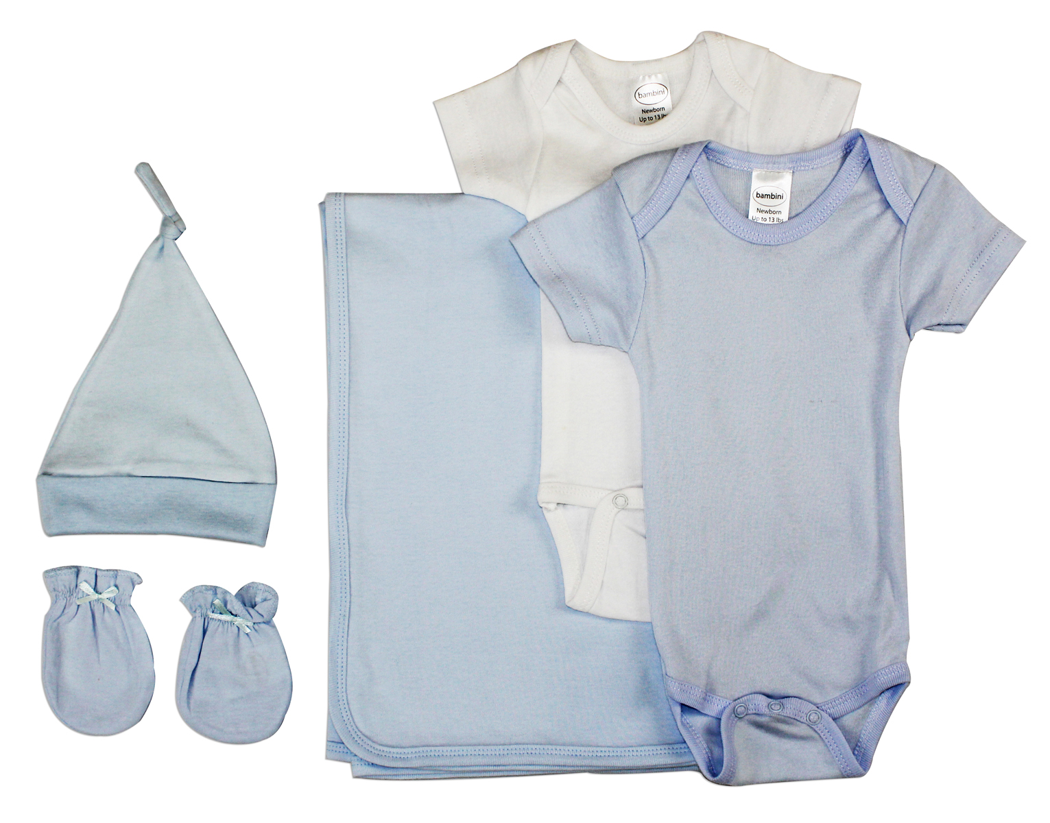 Newborn baby boy layette gift set featuring soft cotton bodysuits and practical designs for comfort and easy changing.