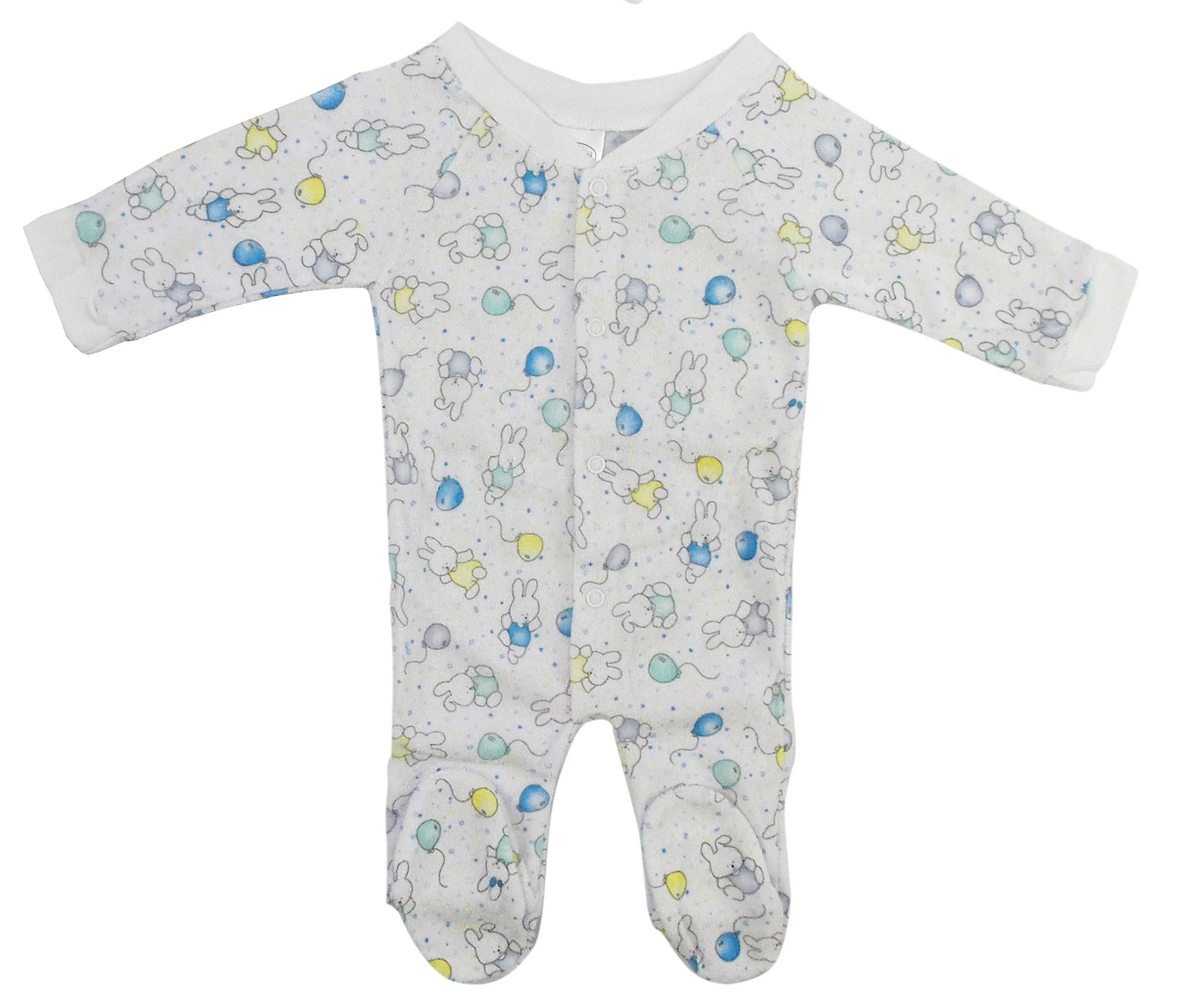 A pair of cozy long johns for babies featuring bunny and giraffe prints, made from a soft cotton-polyester blend.