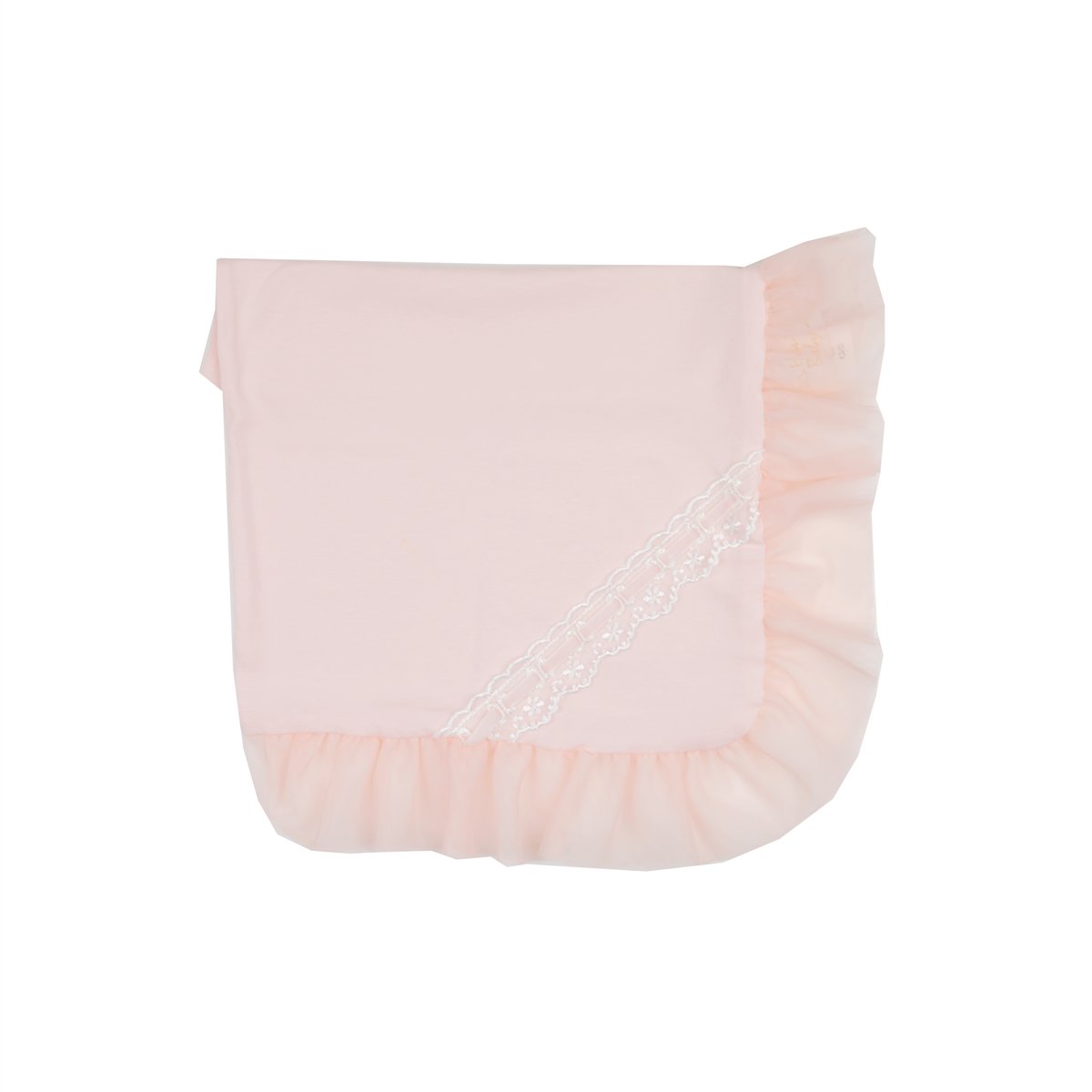 A soft Peach Blossom Receiving Blanket featuring a delicate floral design, perfect for newborns and infants.