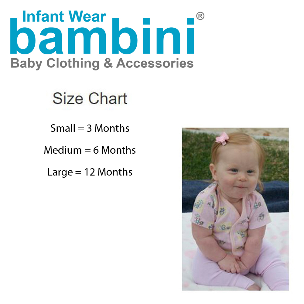 Infant clothing size chart.