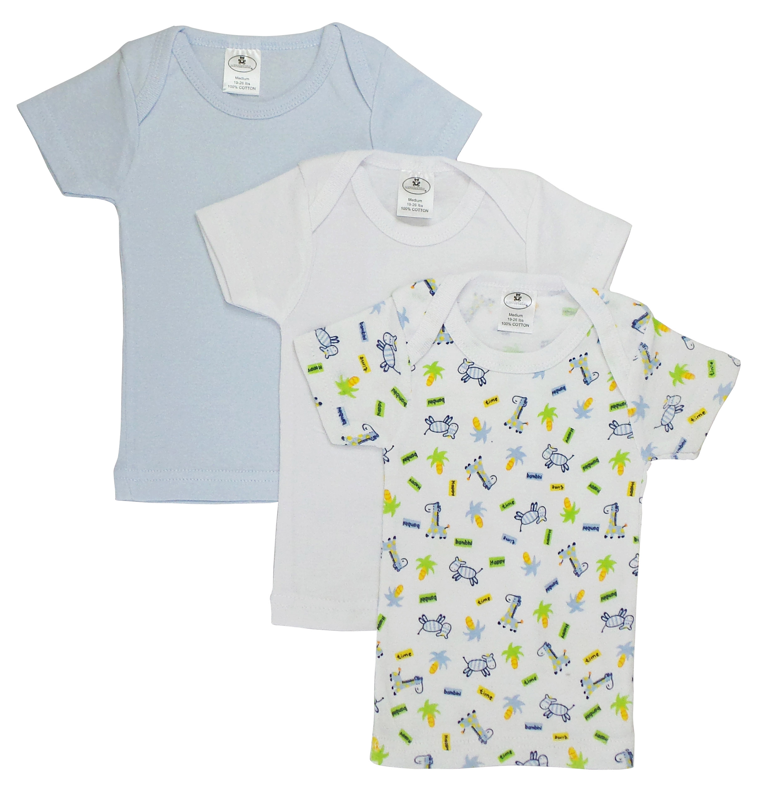 A colorful assortment of Printed Boys Short Sleeve T-Shirts featuring various fun patterns suitable for spring and summer wear.