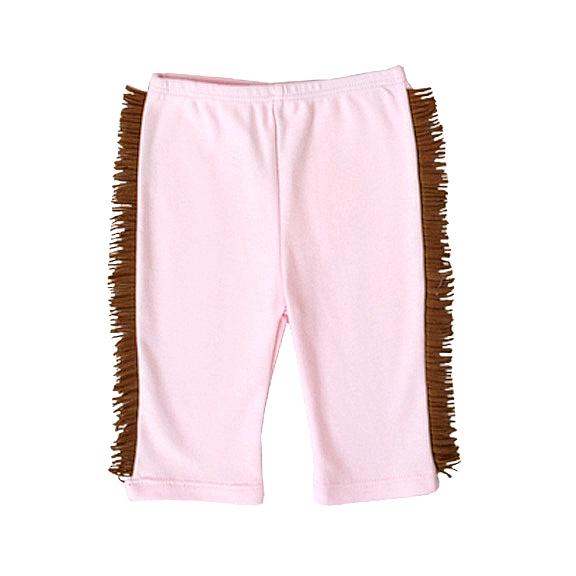 Rodeo Queen Baby Girl Fringe Legging featuring faux leather fringe for a stylish cowgirl look.