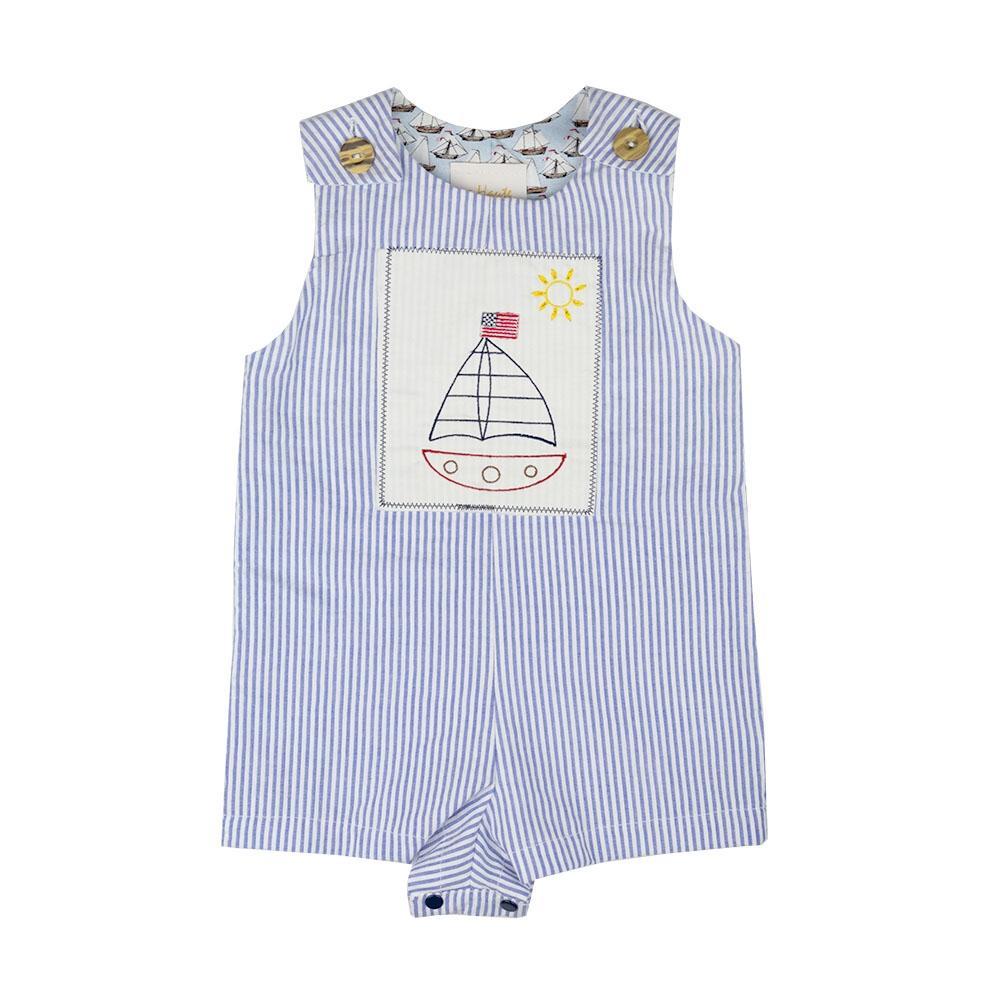 A stylish Sail Away Shortall in a vibrant color, perfect for summer outings, featuring adjustable straps and a relaxed fit.