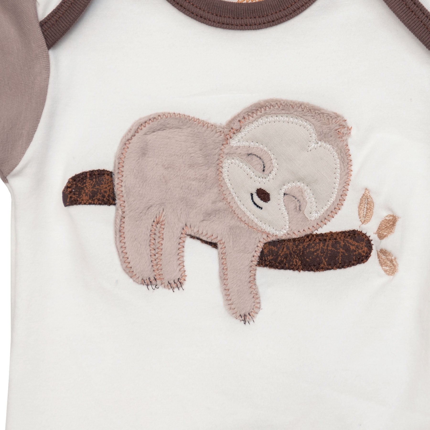 Adorable Sleepy Sloth Legging Set featuring a cute sloth applique, perfect for baby boys.