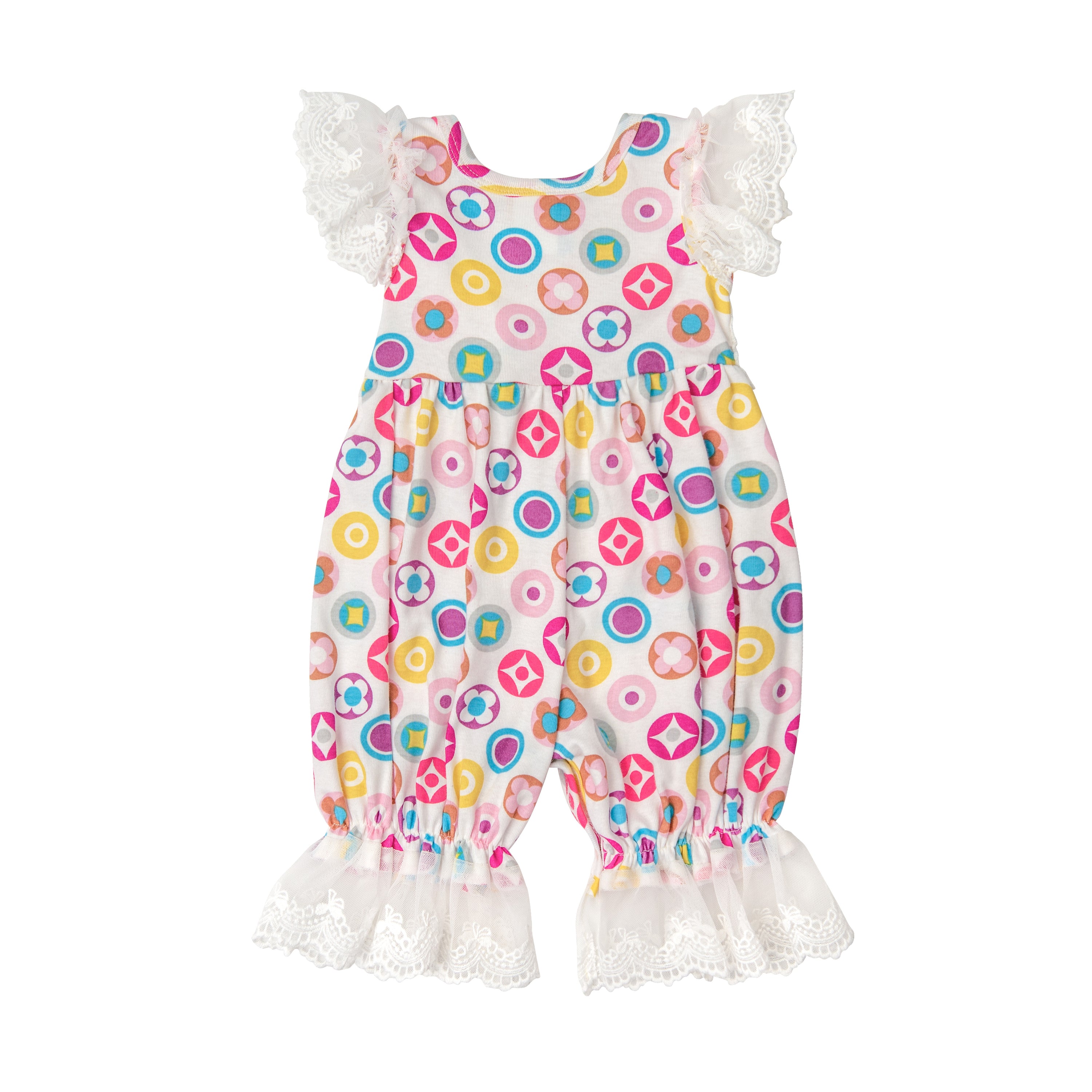 A soft pink baby romper designed for spring, featuring a comfortable fit and adorable style for infants.