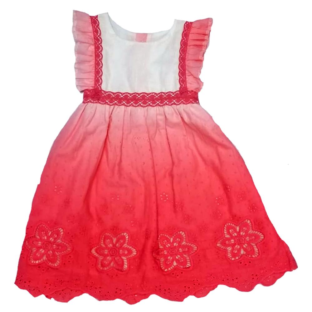 A vibrant floral print dress for little girls, featuring a comfortable fit and bright colors, perfect for summer occasions.