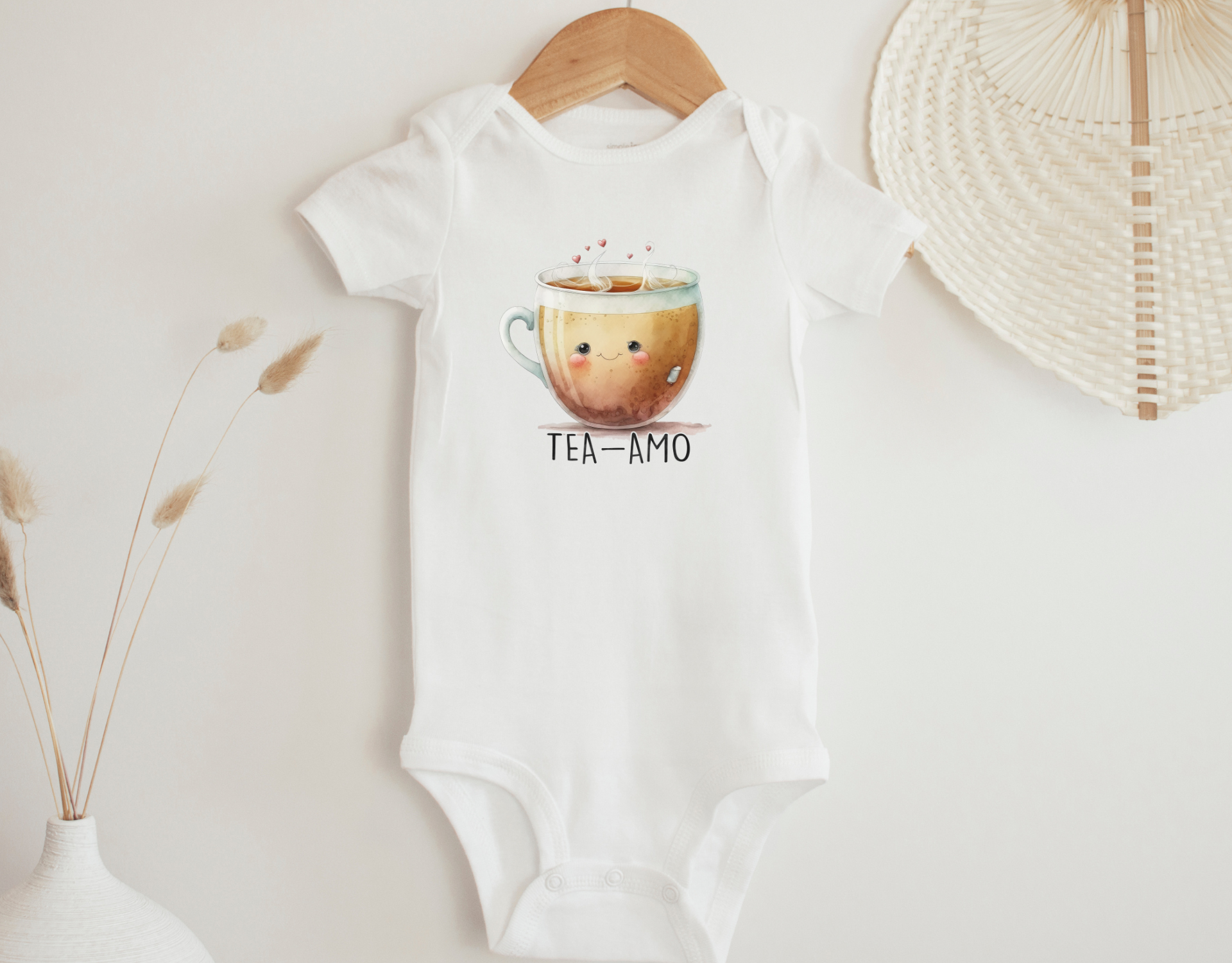 Adorable Teacup Valentine Bodysuit for babies, featuring a cute teacup design on a soft cotton onesie.