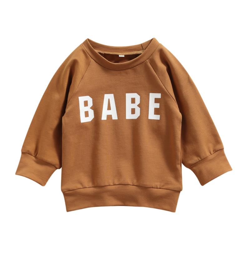 Unisex Babe Sweatshirt Tops for ages 0-3Y, featuring a soft and breathable fabric in a stylish design suitable for both boys and girls.